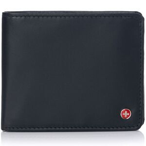 Alpine Swiss RFID Mens Wallet Deluxe Capacity Hybrid Bifold Flipout ID Window